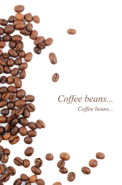 白い背景で隔離のコーヒー豆 ロイヤリティフリーのストック写真
