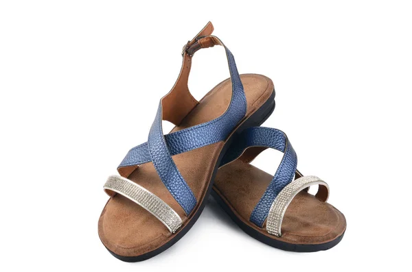 Sapatos Verão Das Mulheres Isolados Fundo Branco — Fotografia de Stock