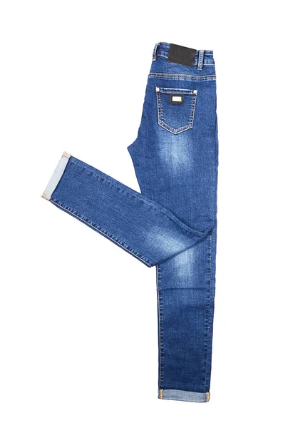 Blue Female Jeans Isolated White Background — Stock Photo, Image