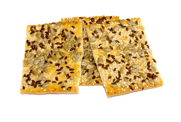 Diyet tahıl çerezler, yağsız. Beyaz izole üç kurabiye