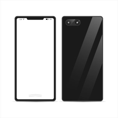 Boş arkaplanda gerçekçi moda tasarımlı aygıtlar. Boş ekranlı akıllı telefon. Model yap. Boş ekran izole edildi