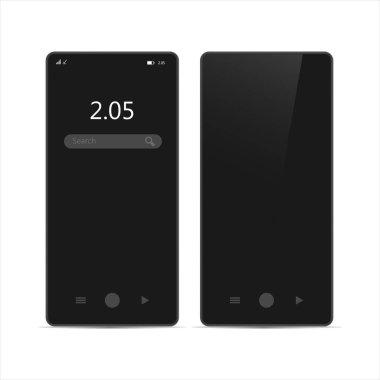 Boş arkaplanda gerçekçi moda tasarımlı aygıtlar. Boş ekranlı akıllı telefon. Model yap. Boş ekran izole edildi
