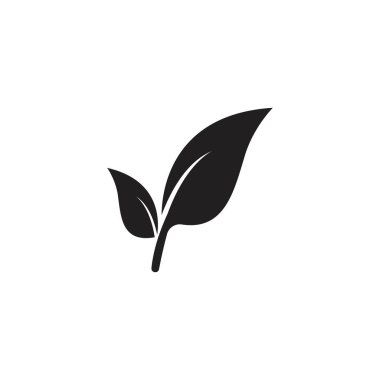 Yeşil yaprak logosu ekoloji doğa element vektör simgesi