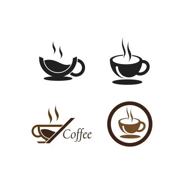 Café Vidrio Logotipo Icono Plantilla Vector — Vector de stock