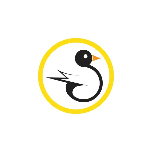 Logo Kaczki Ikona Wektor Szablon Projektu — Wektor stockowy