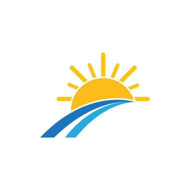 güneş ilüstrasyon logo vektör şablonu