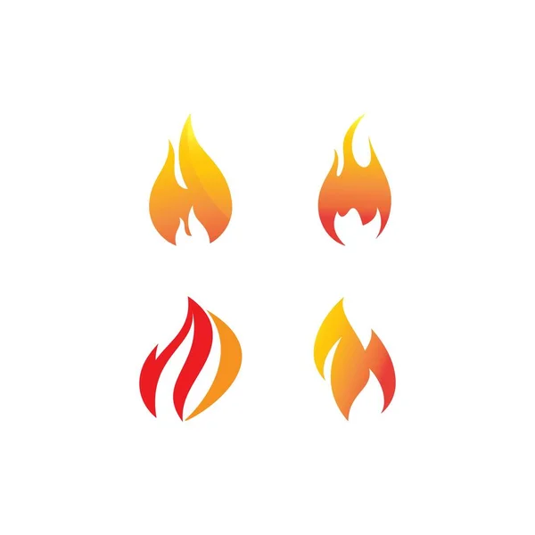 Fuego Llama Logo Plantilla Vector Icono Aceite — Archivo Imágenes Vectoriales