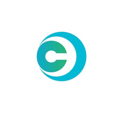 C Harfi Alfabe yazı tipi logo vektör tasarımı