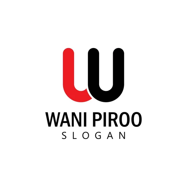 W Harfi Alfabe yazı tipi logo vektör tasarımı
