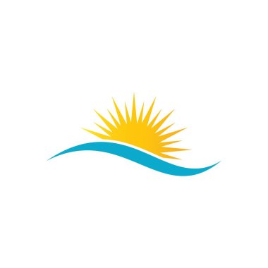 güneş ilüstrasyon logo vektör şablonu