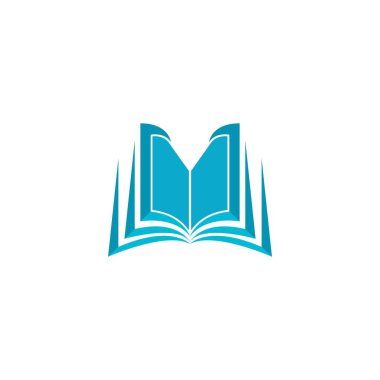 Kitap Logosu Şablonu Vektör İllüstrasyon Tasarımı