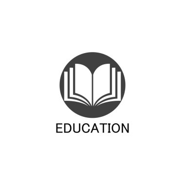 Kitap Logosu Şablonu Vektör İllüstrasyon Tasarımı