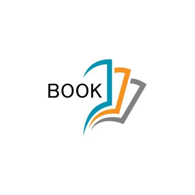 Kitap Logosu Şablonu Vektör İllüstrasyon Tasarımı