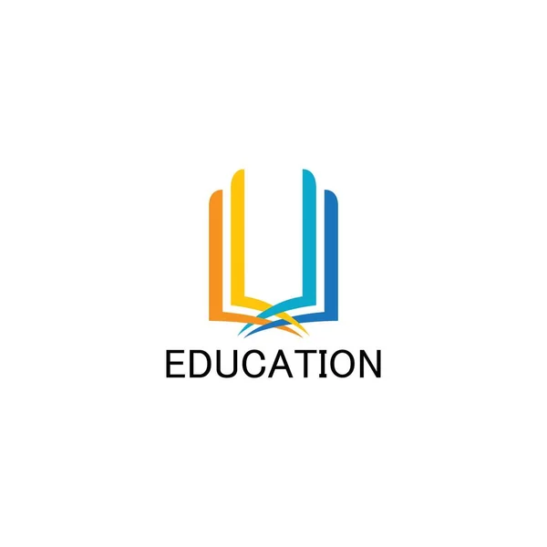 Kitap Logosu Şablonu Vektör İllüstrasyon Tasarımı