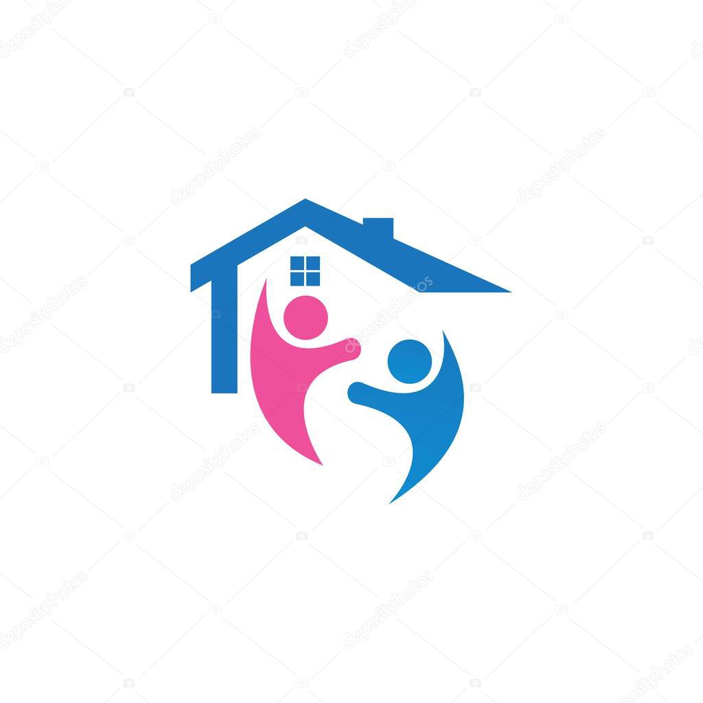 Home school logo icon vector illustration