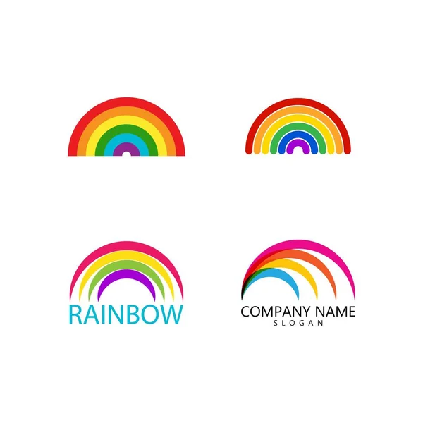 Arco Iris Logotipo Vector Plantilla Ilustración — Vector de stock