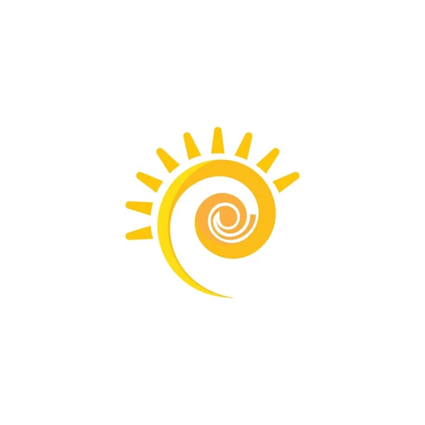 Sun Ilustration Logo Vector Icon Template — Stock Vector