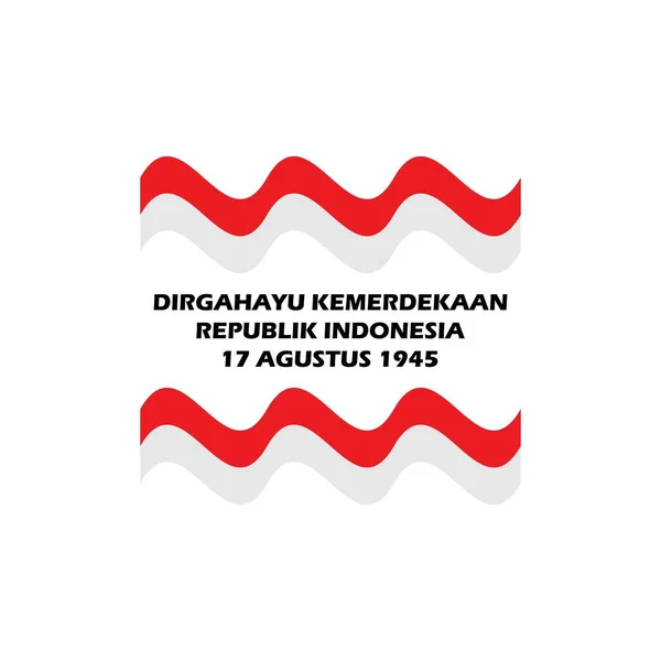 Flagga Indonesien Oberoende Logotyp Vektor Design — Stock vektor