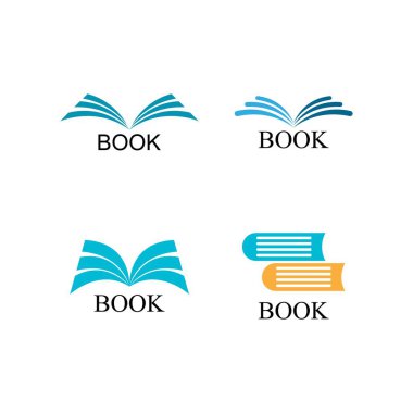 Kitap Logosu Şablonu Vektör İllüstrasyon Tasarımı