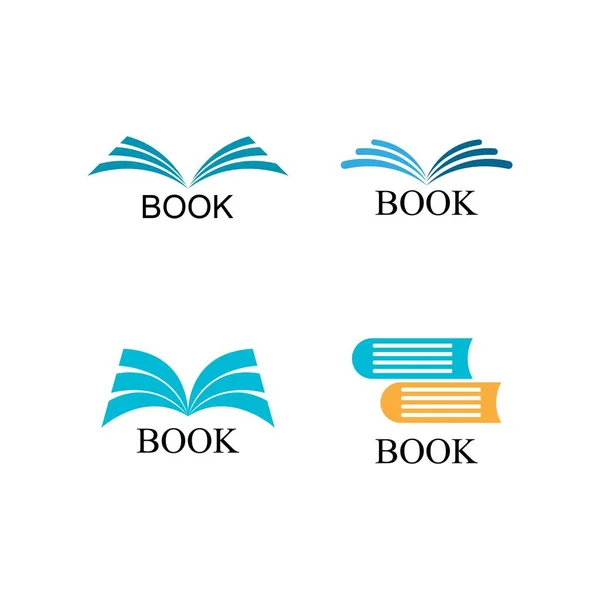 Kitap Logosu Şablonu Vektör İllüstrasyon Tasarımı