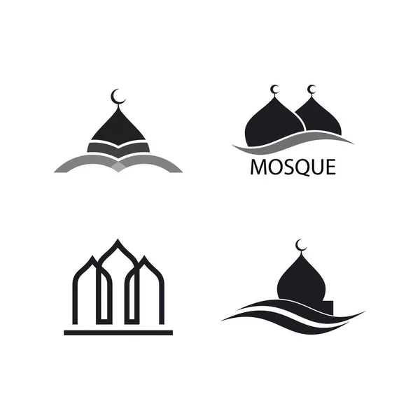 Islamisches Logo Ikonenvektorschablone Der Moschee — Stockvektor