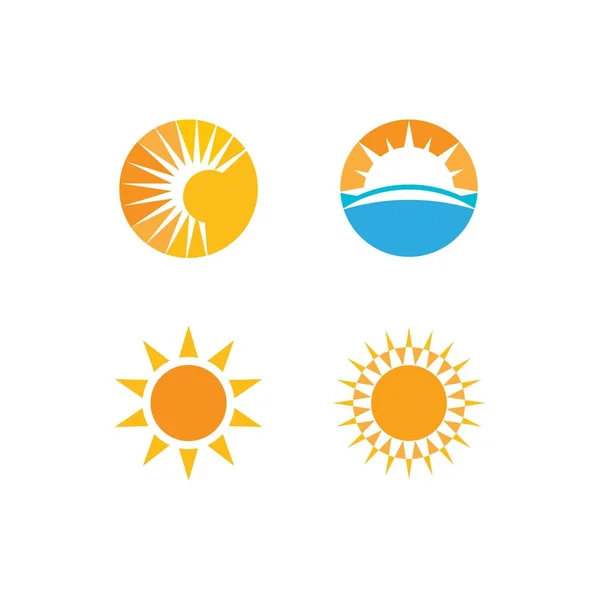 Modèle Icône Vectorielle Logo Illustration Soleil — Image vectorielle