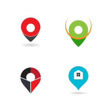 Konum noktası logo vektör şablonu