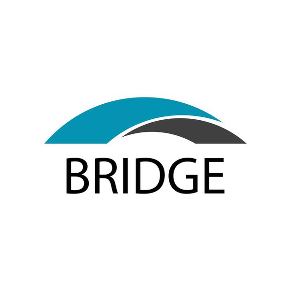 Конструкция векторной иконки с логотипом моста