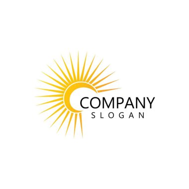 güneş illüstrasyon logo vektör şablonu