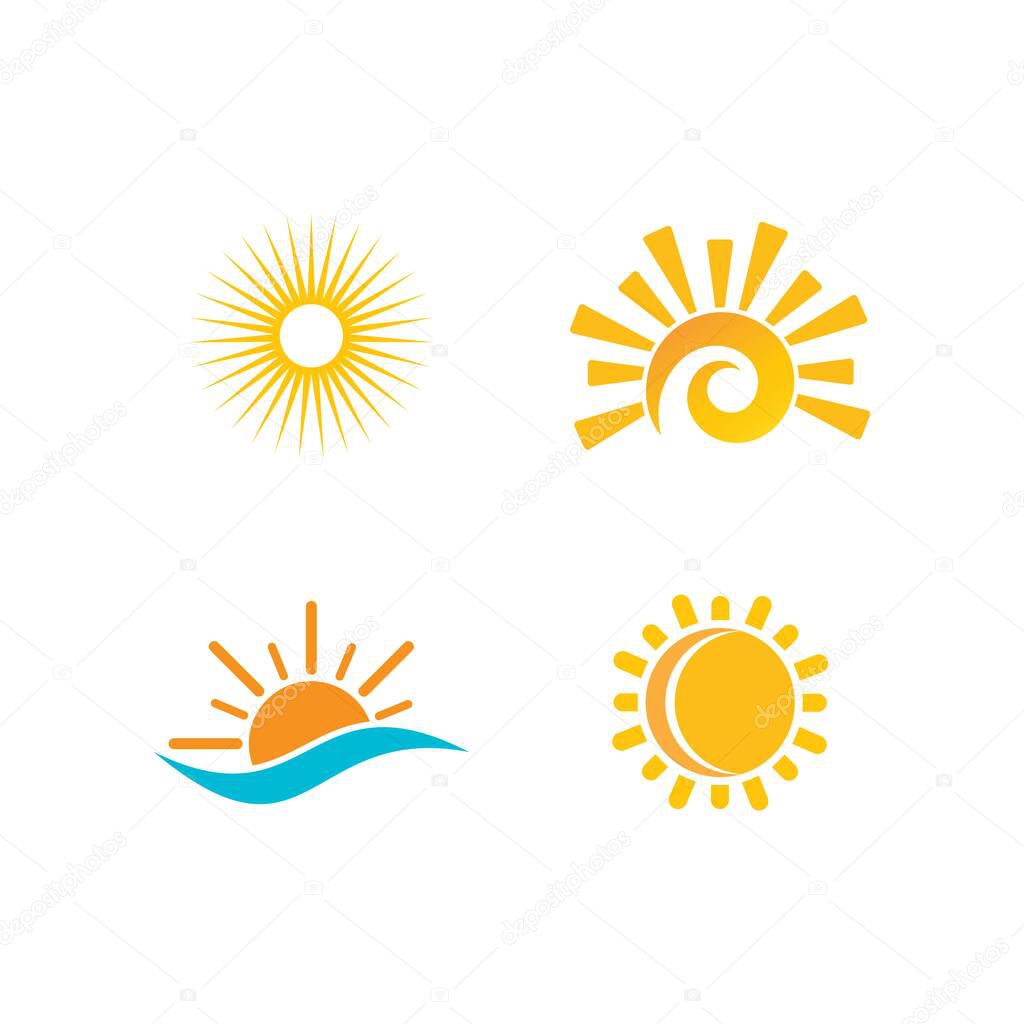 sun illustration vector icon template design
