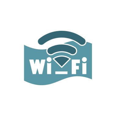 kablosuz Logo Şablonu vektör çizimi