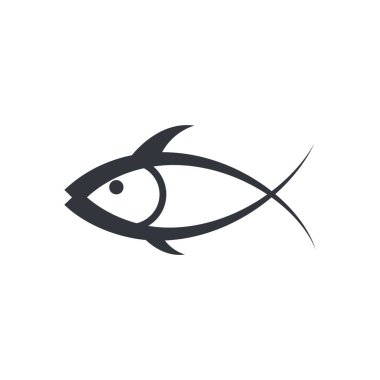 Balık logosu şablonu. Balıkçılık kulübü veya İnternet 'in yaratıcı vektör sembolü