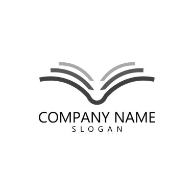 Kitap Logosu Şablonu Vektör İllüstrasyon Tasarımı