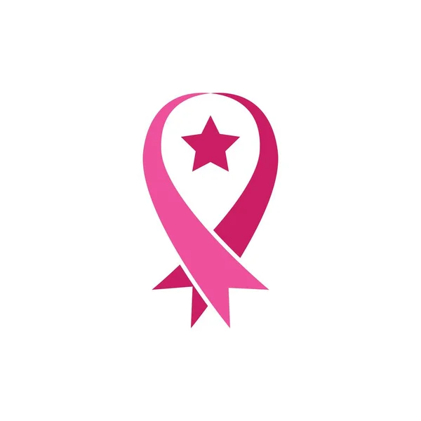 Brustkrebs Bewusstsein Schleifen Logo Vektorvorlage — Stockvektor