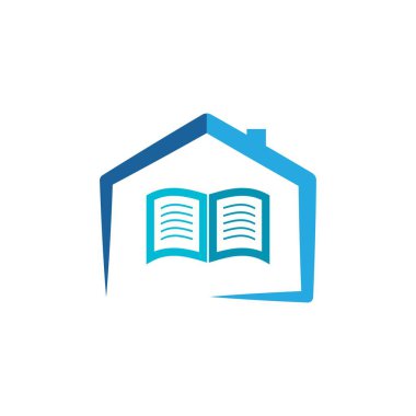 Kitap Logosu Şablonu Vektör İllüstrasyon Tasarımı