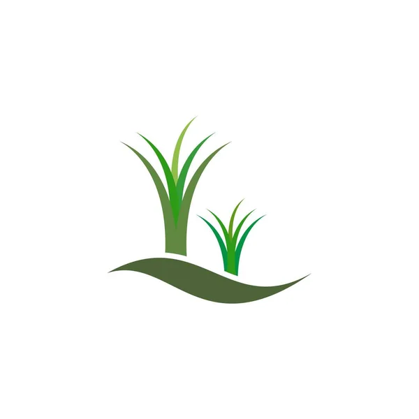 Illustrazione Modello Vettoriale Logo Erba — Vettoriale Stock