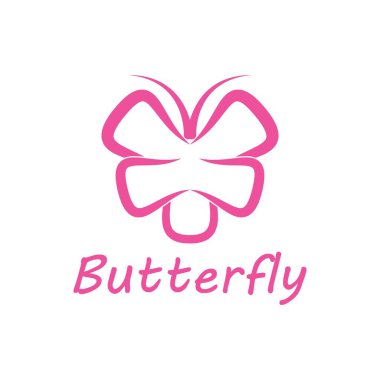 Güzellik Kelebeği Logo Şablonu Vektör simgesi tasarımı