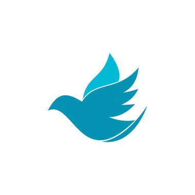 Kuş kanadı güvercin logosu vektör çizimi