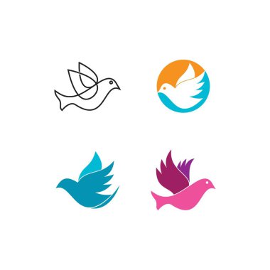 Kuş kanadı güvercin logosu vektör çizimi