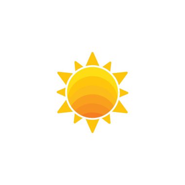 güneş illüstrasyon logo vektör şablonu