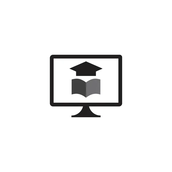 Çevrimiçi Eğitim Okulu Vektör Illüstrasyon Tasarımı — Stok Vektör