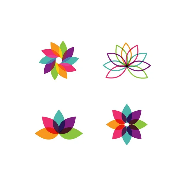 Beauty Vector Lotus Flowers Logo Template Icon — Stock Vector