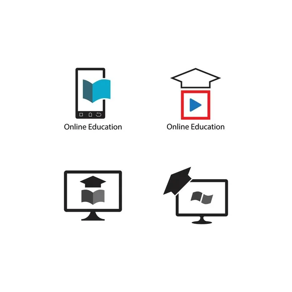 Online Bildung Schulbildung Vektor Symbol Illustration Design — Stockvektor
