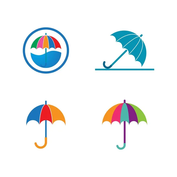 Umbrella Logo Vector Template — Stock Vector