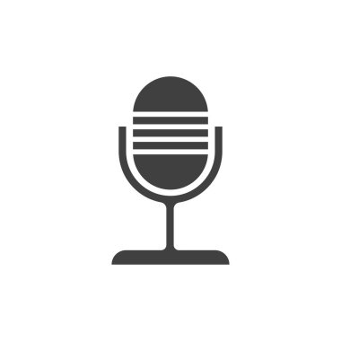 Mikrofon simgesi vektör şablonu düz tasarım