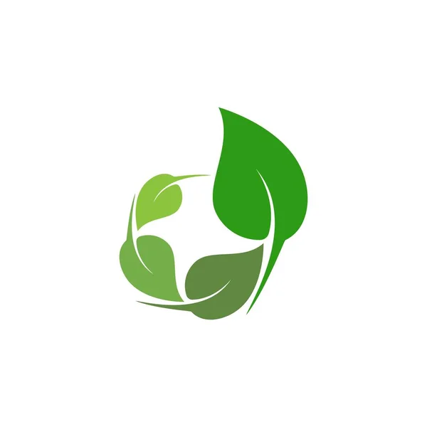 Logo Foglia Verde Ecologia Elemento Natura Icona Vettoriale — Vettoriale Stock