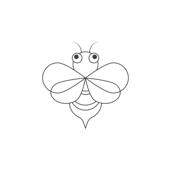 Logo Bee Modello Icona Vettoriale Illustrazione Design — Vettoriale Stock