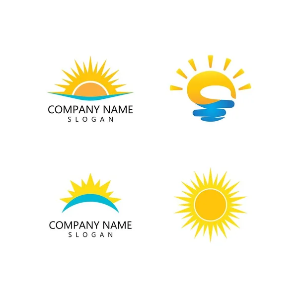 Sun Illustration Logo Vector Icon Template — Stock Vector