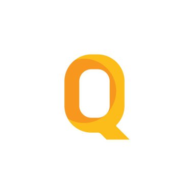 Q harfi dalga logo vektör şablonu çizim tasarımı