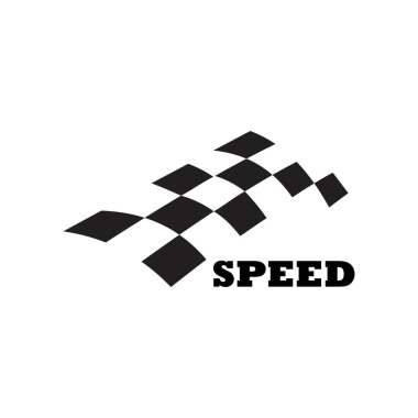 Yarış bayrağı logo vektör şablonu çizimi